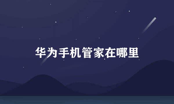 华为手机管家在哪里