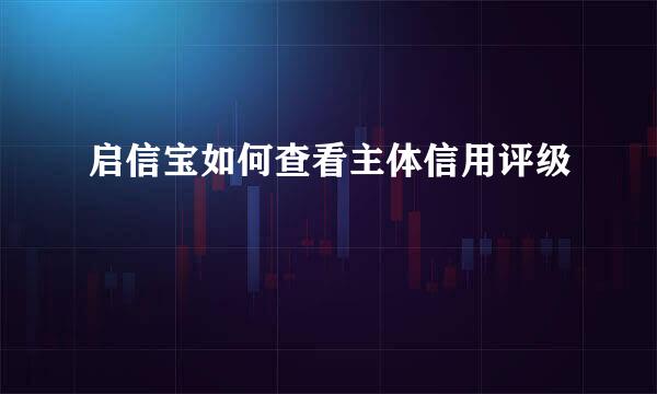 启信宝如何查看主体信用评级