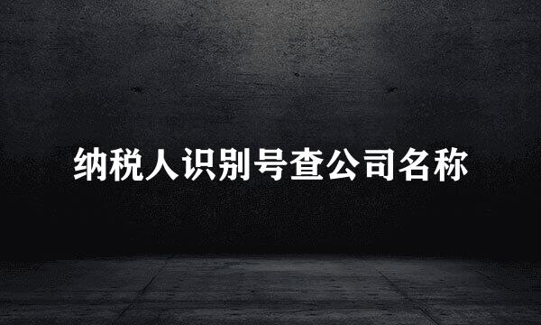 纳税人识别号查公司名称