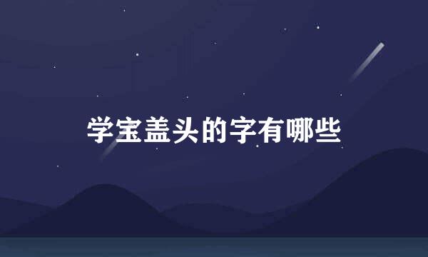 学宝盖头的字有哪些