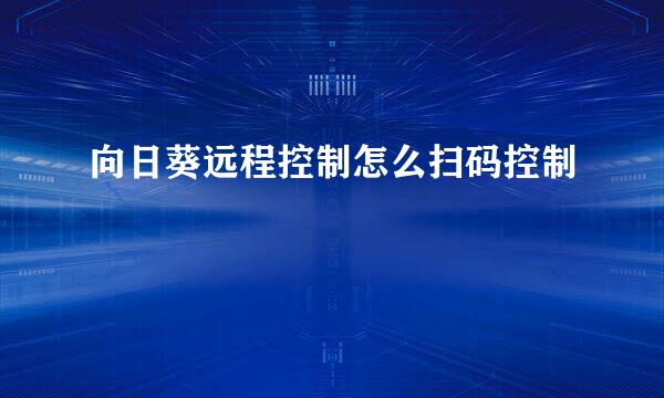 向日葵远程控制怎么扫码控制