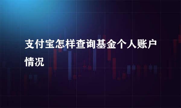 支付宝怎样查询基金个人账户情况