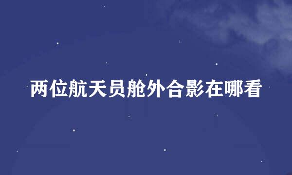 两位航天员舱外合影在哪看