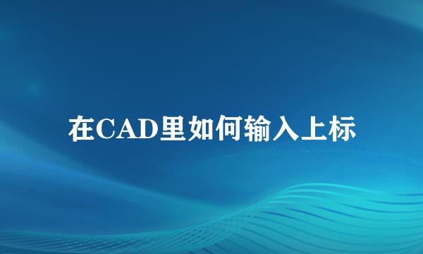 在CAD里如何输入上标