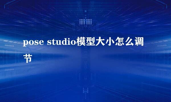 pose studio模型大小怎么调节