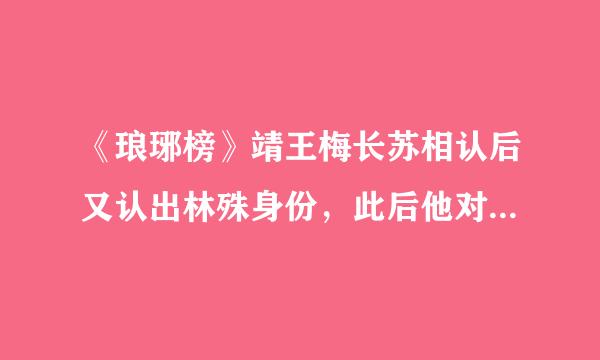 《琅琊榜》靖王梅长苏相认后又认出林殊身份，此后他对林殊做了什么
