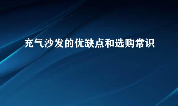 充气沙发的优缺点和选购常识