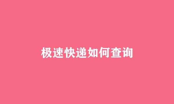 极速快递如何查询
