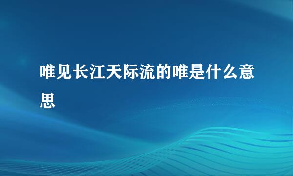 唯见长江天际流的唯是什么意思