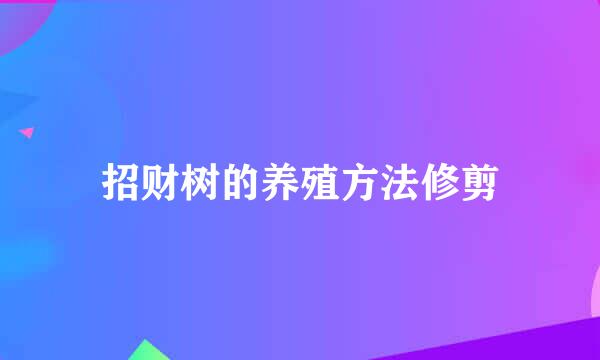 招财树的养殖方法修剪