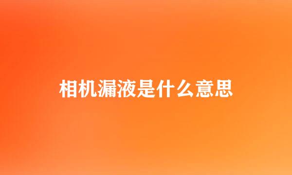 相机漏液是什么意思