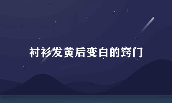 衬衫发黄后变白的窍门