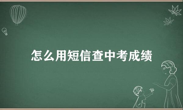 怎么用短信查中考成绩