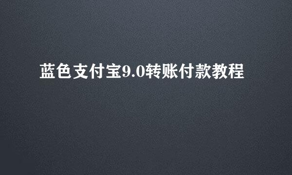 蓝色支付宝9.0转账付款教程