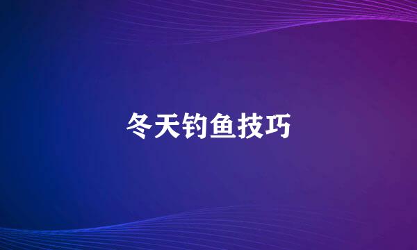 冬天钓鱼技巧