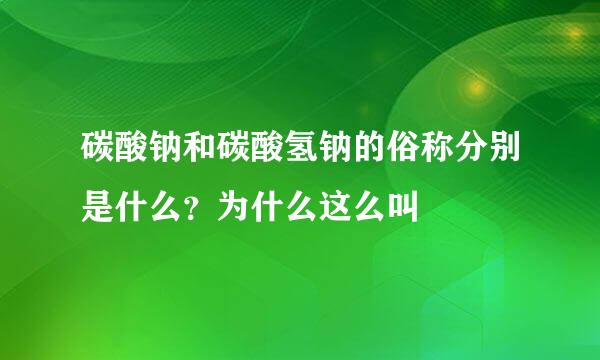 碳酸钠和碳酸氢钠的俗称分别是什么？为什么这么叫