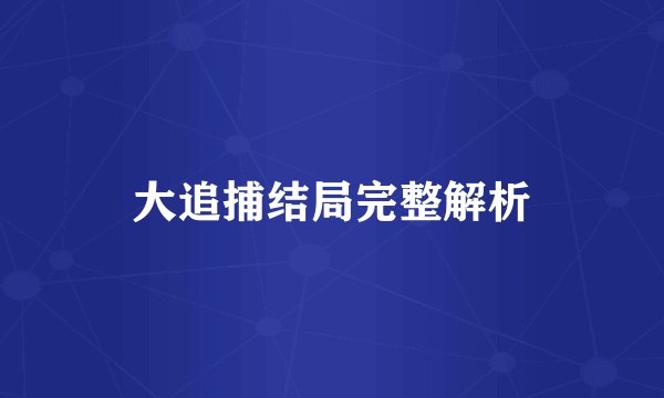 大追捕结局完整解析