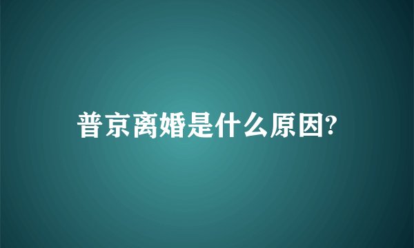 普京离婚是什么原因?