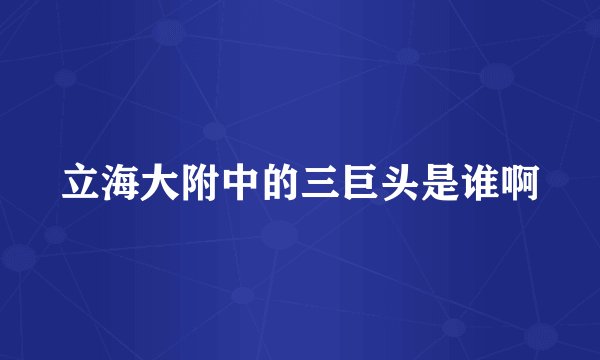 立海大附中的三巨头是谁啊