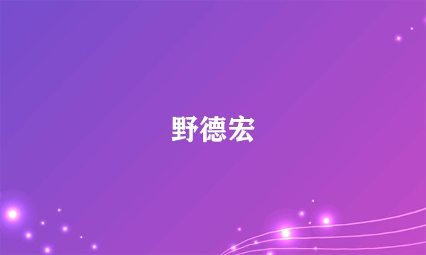 野德宏
