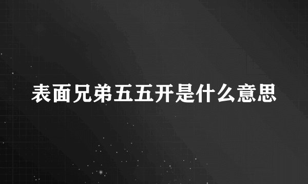 表面兄弟五五开是什么意思