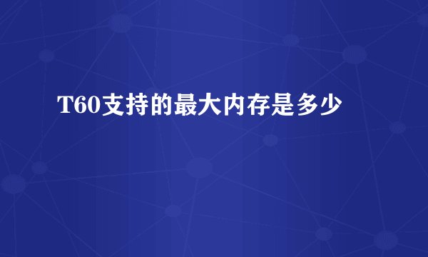 T60支持的最大内存是多少