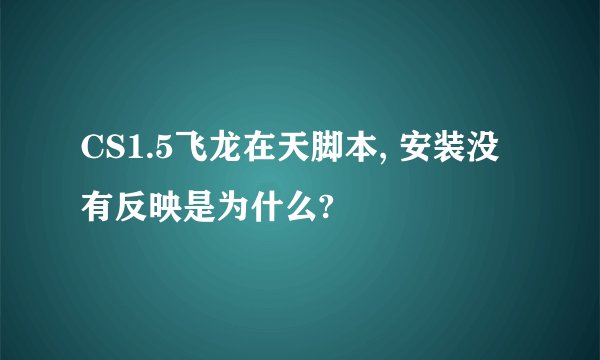 CS1.5飞龙在天脚本, 安装没有反映是为什么?
