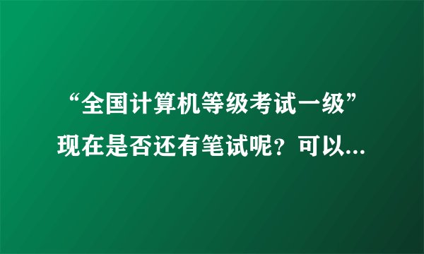 “全国计算机等级考试一级”现在是否还有笔试呢？可以准确的告诉我吗？