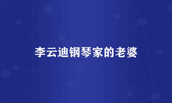 李云迪钢琴家的老婆