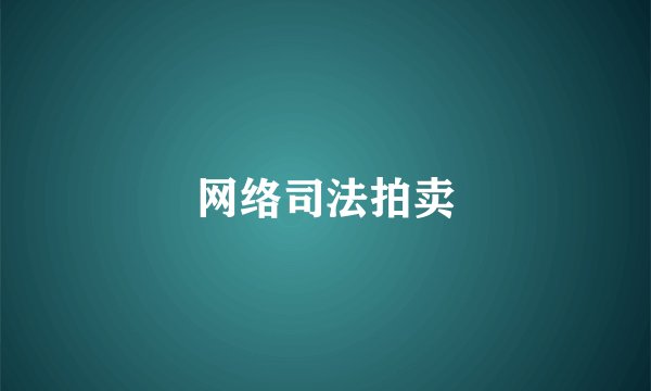 网络司法拍卖