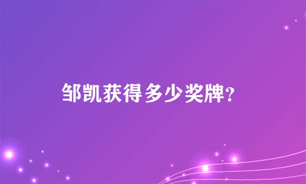 邹凯获得多少奖牌？