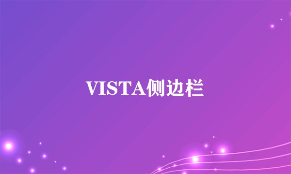 VISTA侧边栏