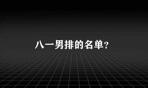 八一男排的名单?