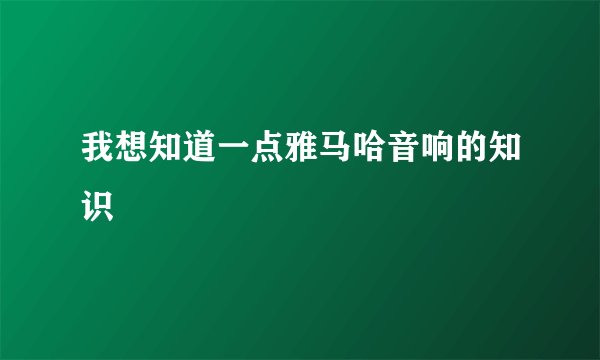 我想知道一点雅马哈音响的知识