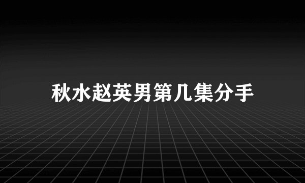 秋水赵英男第几集分手