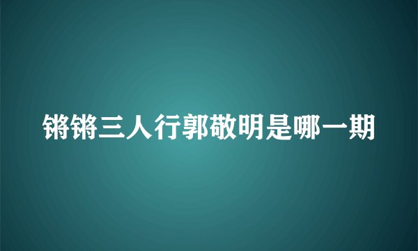 锵锵三人行郭敬明是哪一期