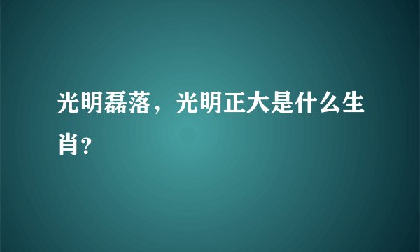光明磊落，光明正大是什么生肖？