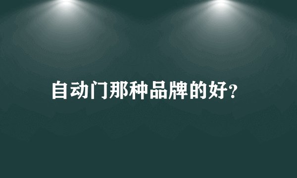 自动门那种品牌的好？