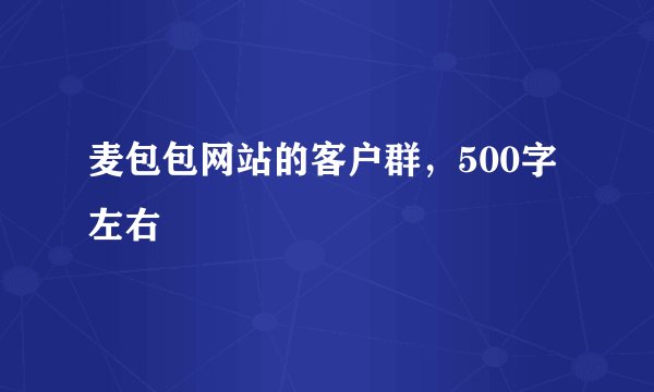 麦包包网站的客户群，500字左右