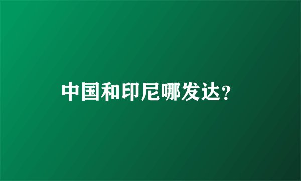 中国和印尼哪发达？