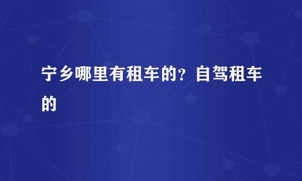 宁乡哪里有租车的？自驾租车的