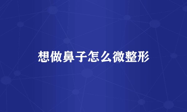 想做鼻子怎么微整形