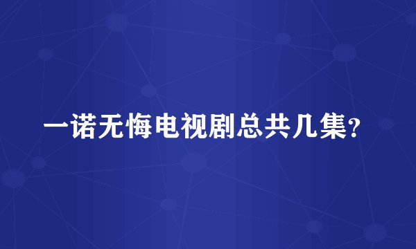 一诺无悔电视剧总共几集？