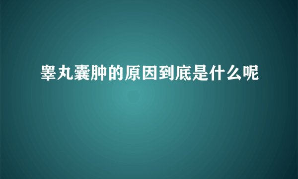 睾丸囊肿的原因到底是什么呢