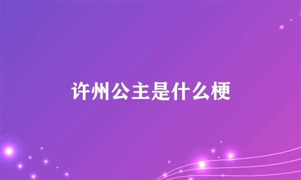 许州公主是什么梗