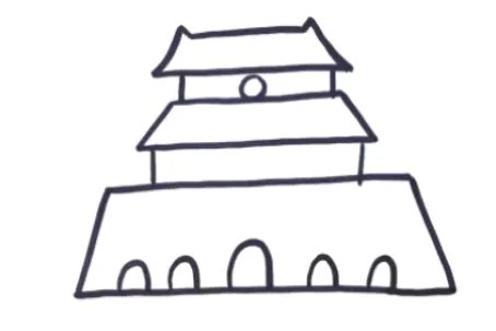 天安城门怎样画涂色