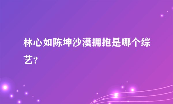 林心如陈坤沙漠拥抱是哪个综艺？