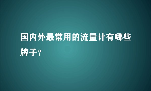 国内外最常用的流量计有哪些牌子？