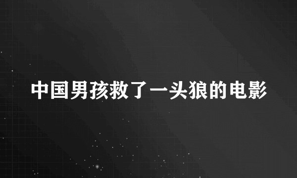 中国男孩救了一头狼的电影