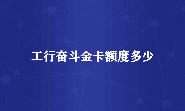 工行奋斗金卡额度多少
